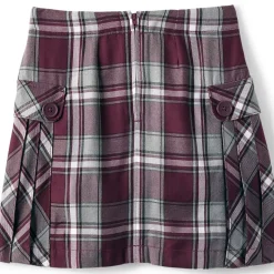 Girls Above the Knee Plaid Side Pleat Skort