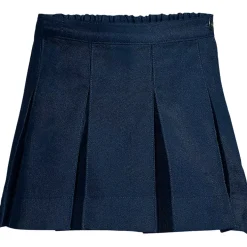 Girls Above the Knee Solid Box Pleat Skirt
