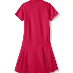 Girls Adaptive Short Sleeve Mesh Polo Dress at the Knee