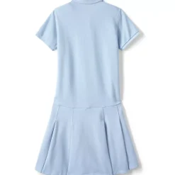 Girls Adaptive Short Sleeve Mesh Polo Dress at the Knee