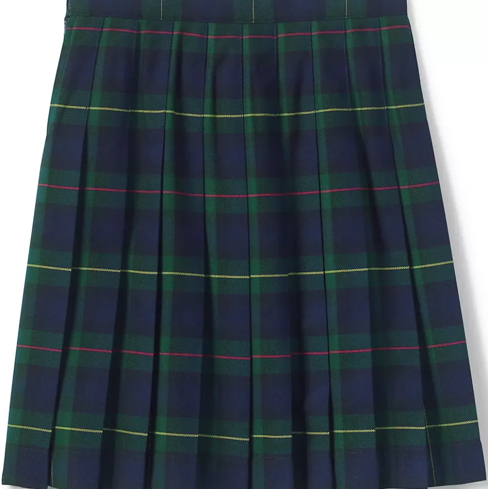 Girls Below The Knee Plaid Pleated Skirt
