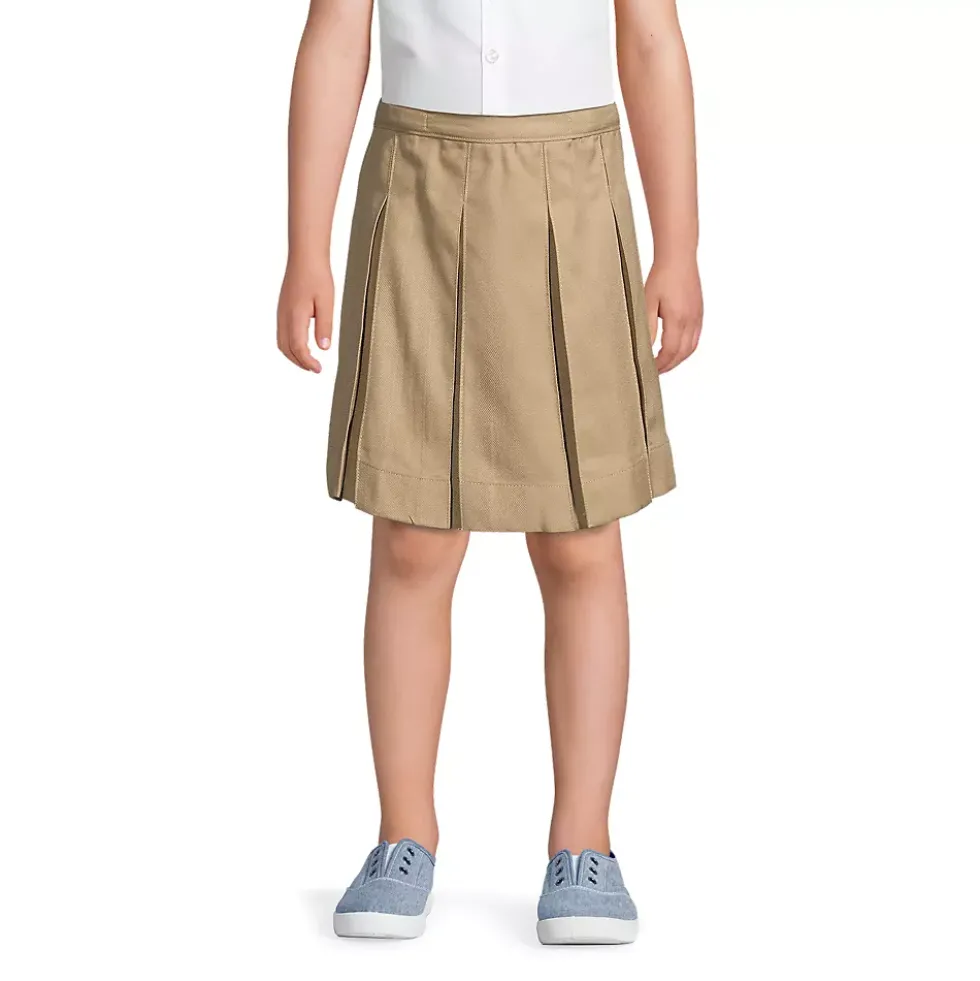 Girls Box Pleat Skirt Top of Knee