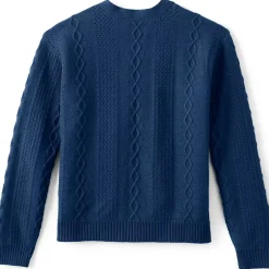 Girls Button Front Cable Cardigan