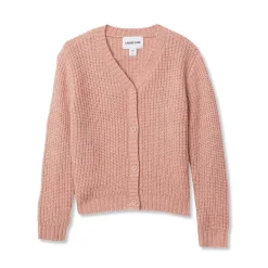 Girls Button Front Knit Sparkle Cardigan