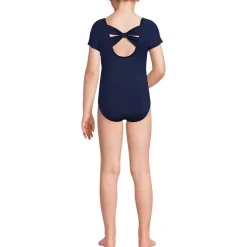 Girls Cap Sleeve Portrait One Piece Swimsuit