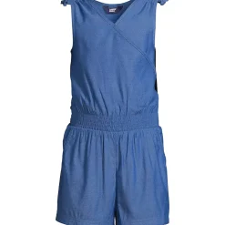 Girls Chambray Cinch Waist Romper