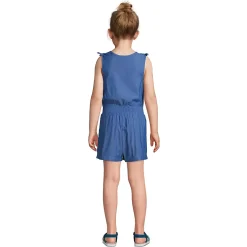 Girls Chambray Cinch Waist Romper