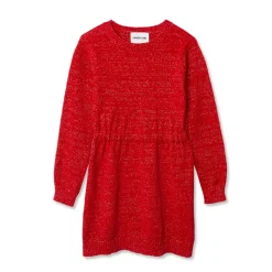 Girls Chenille Cinched Waist Sweater Dress