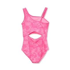 Girls Chlorine Resistant Asymmetrical One Piece Swimsuit