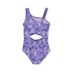 Girls Chlorine Resistant Asymmetrical One Piece Swimsuit