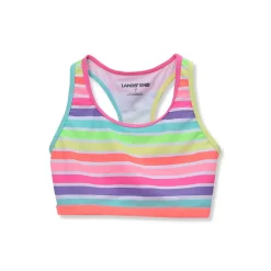 Girls Chlorine Resistant Contrast Racer Back Bikini Top