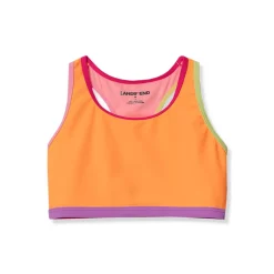 Girls Chlorine Resistant Contrast Racer Back Bikini Top
