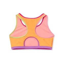 Girls Chlorine Resistant Contrast Racer Back Bikini Top