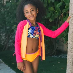 Girls Chlorine Resistant Criss Cross Bikini Top