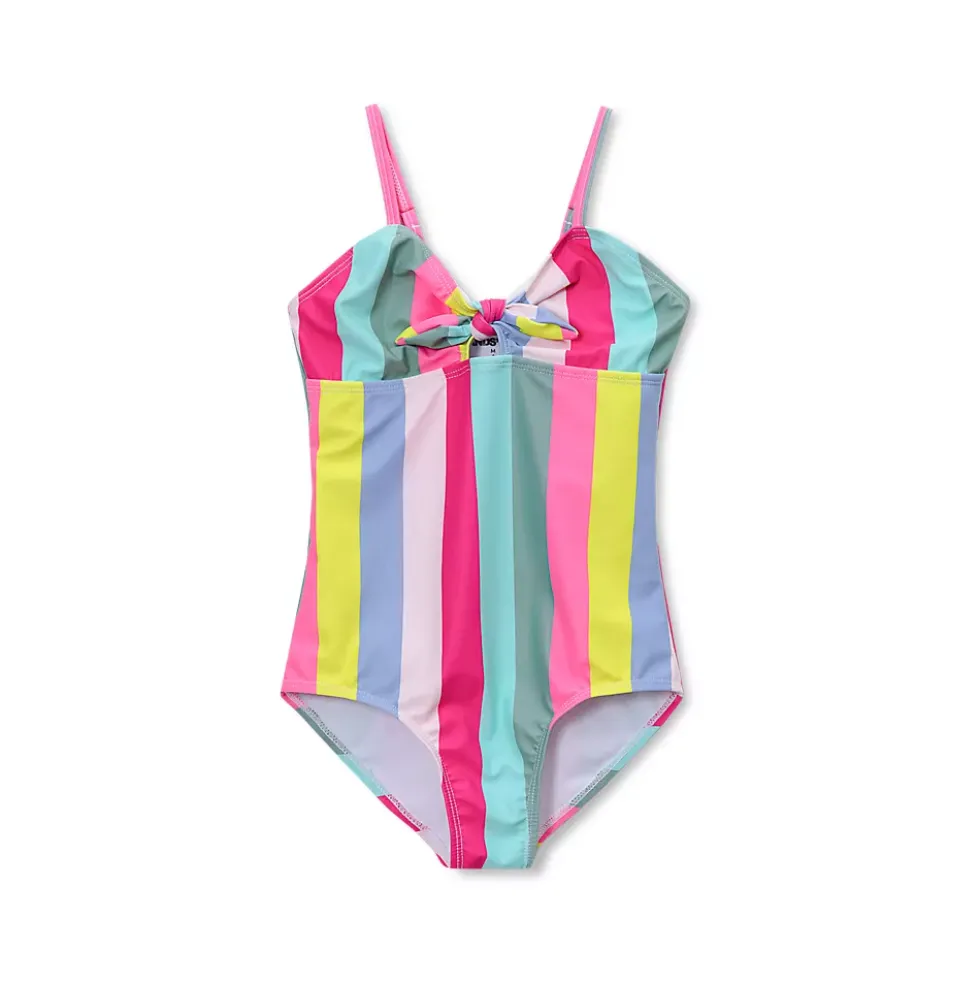 Girls Chlorine Resistant Cutout One Piece Swimsuit
