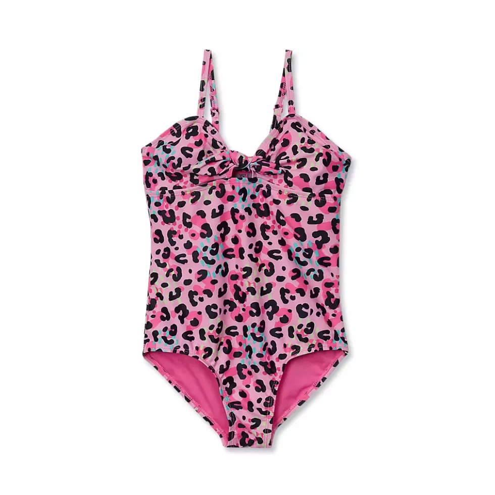 Girls Chlorine Resistant Cutout One Piece Swimsuit