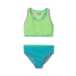 Girls Chlorine Resistant Embroidered Bikini Swimsuit Set