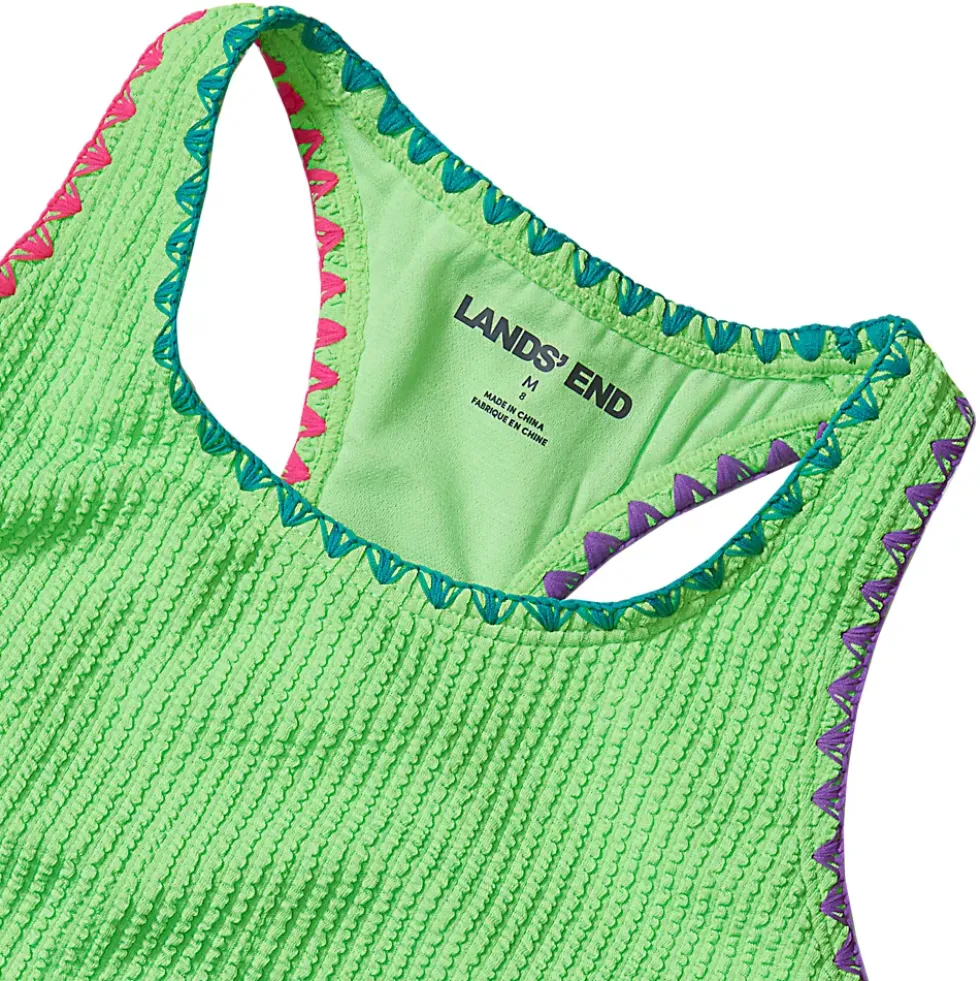 Girls Chlorine Resistant Embroidered Bikini Swimsuit Set