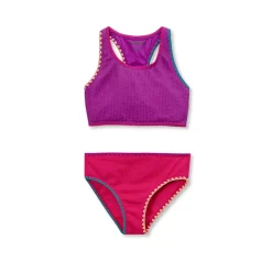 Girls Chlorine Resistant Embroidered Bikini Swimsuit Set