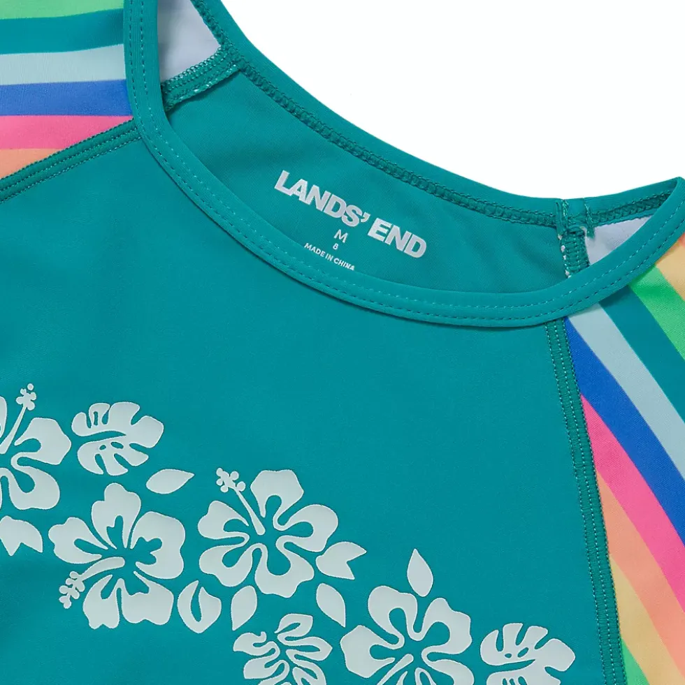 Girls Chlorine Resistant Long Sleeve Rash Guard Boyshort 3 Piece Swimsuit Set