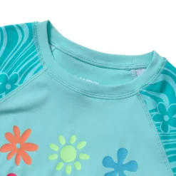 Girls Chlorine Resistant Long Sleeve Crew Neck Rash Guard