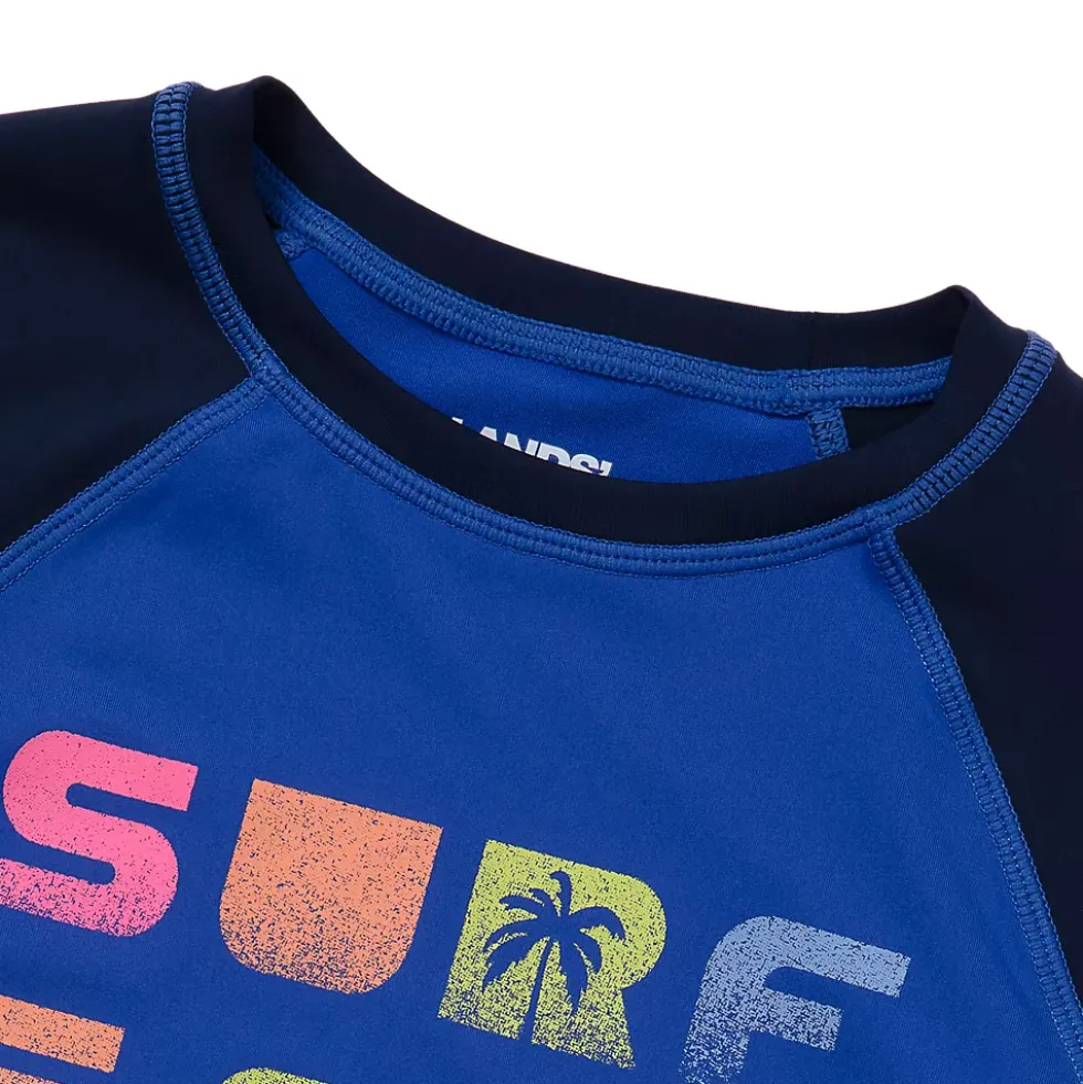 Girls Chlorine Resistant Long Sleeve Crew Neck Rash Guard