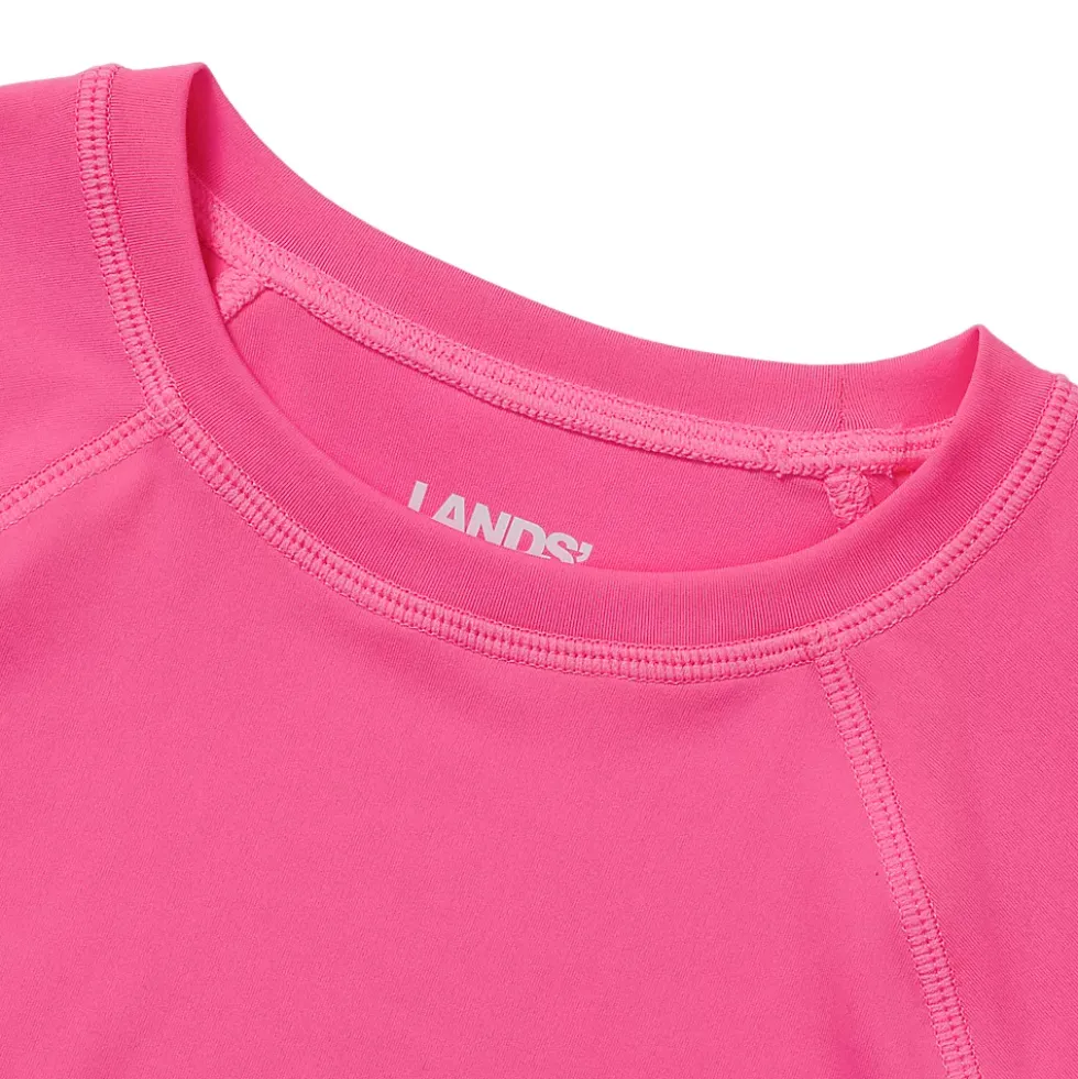 Girls Chlorine Resistant Long Sleeve Crew Neck Rash Guard