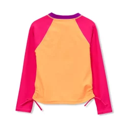 Girls Chlorine Resistant Long Sleeve Zip Front Rash Guard