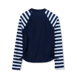 Girls Chlorine Resistant Long Sleeve Zip Front Rash Guard