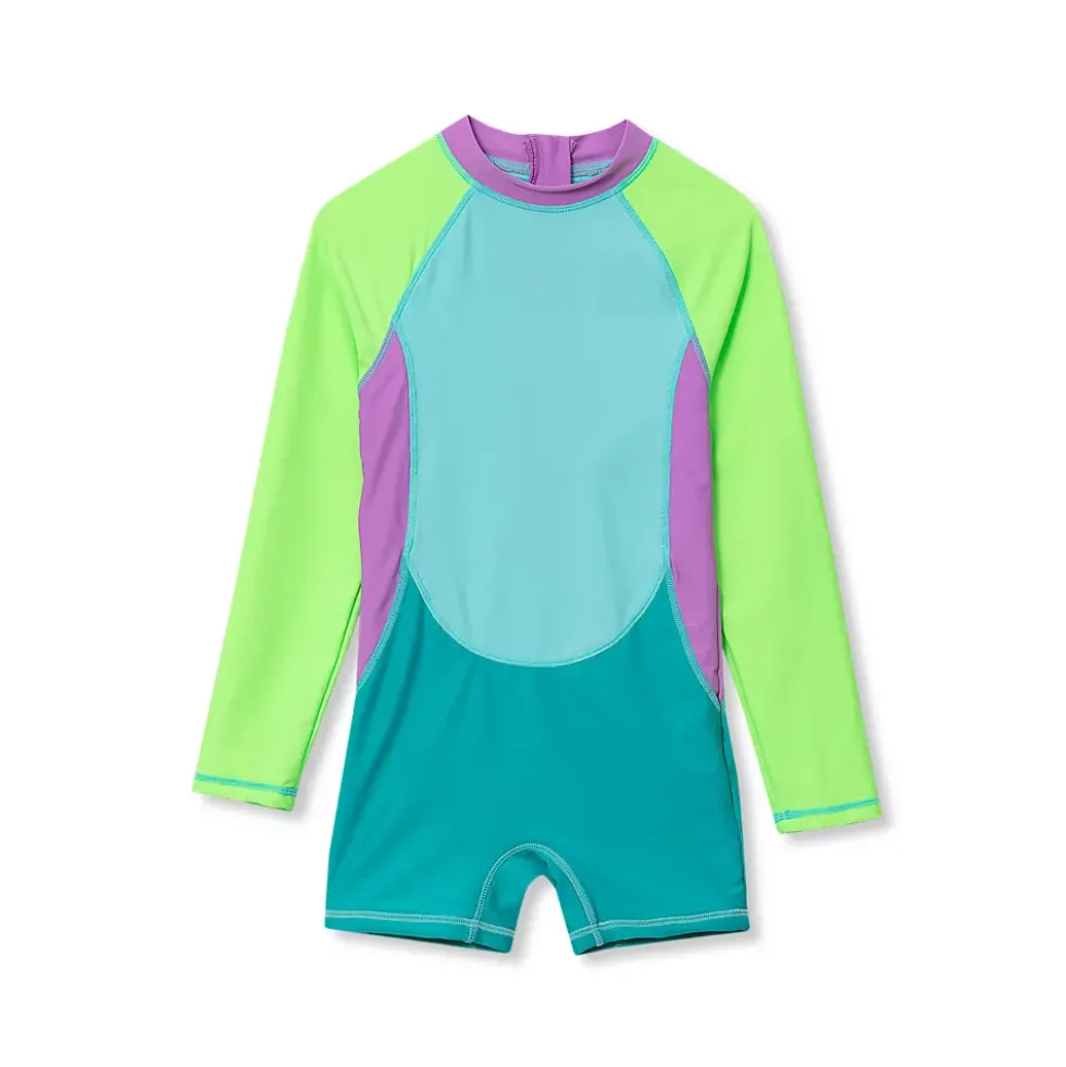 Girls Chlorine Resistant Long Sleeve Surf Bodysuit