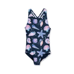 Girls Chlorine Resistant One Piece Swimsuit