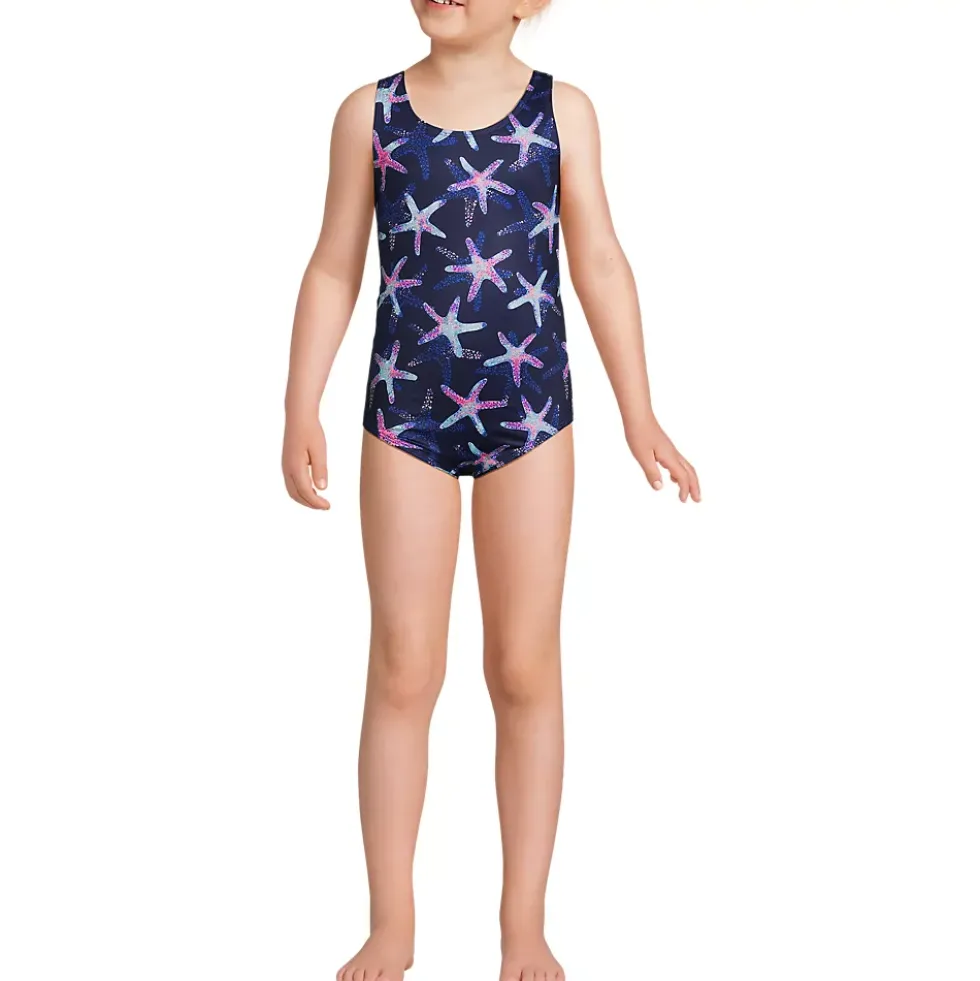 Girls Chlorine Resistant One Piece UPF 50 Swimsuit