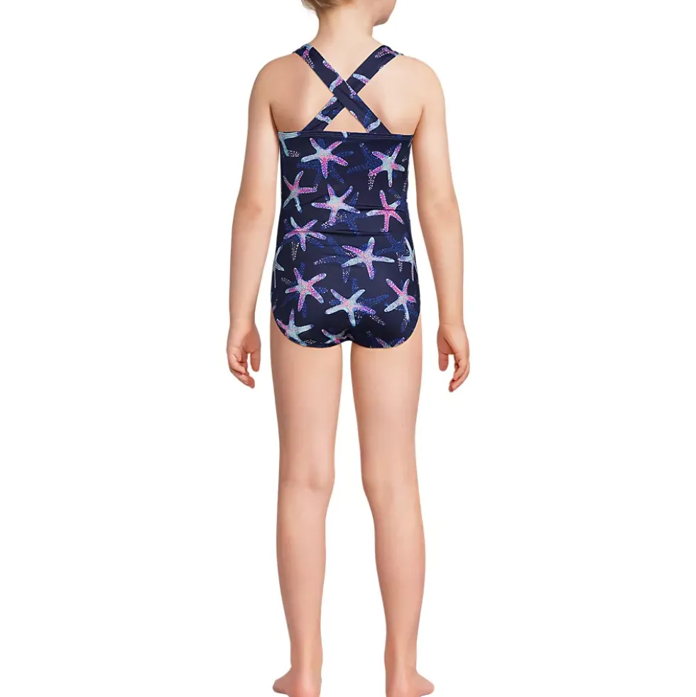 Girls Chlorine Resistant One Piece UPF 50 Swimsuit