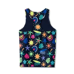 Girls Chlorine Resistant Racer Back Tankini Swim Top