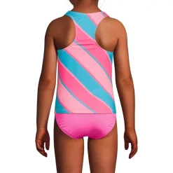 Girls Chlorine Resistant Racer Back Tankini Swim Top