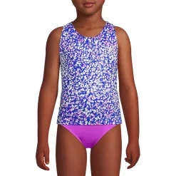 Girls Chlorine Resistant Racer Back Tankini Swim Top