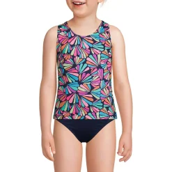 Girls Chlorine Resistant Racer Back Tankini Swim Top