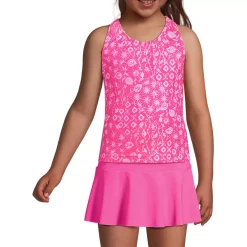 Girls Chlorine Resistant Racer Back Tankini Swim Top
