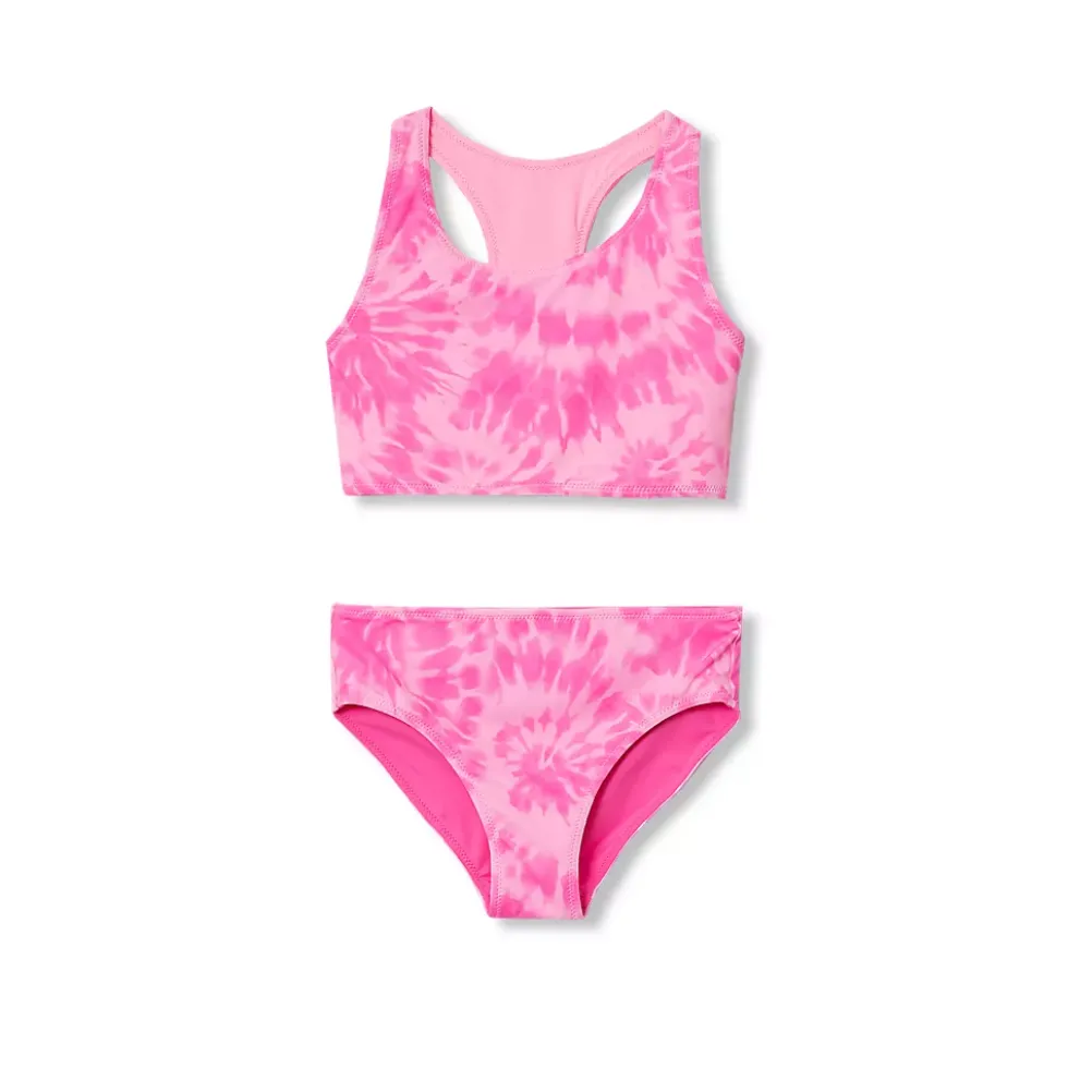Girls Chlorine Resistant Reversible Sporty Bikini Swimsuit Set