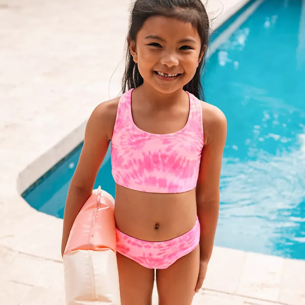 Girls Chlorine Resistant Reversible Sporty Bikini Swimsuit Set
