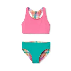 Girls Chlorine Resistant Reversible Sporty Bikini Swimsuit Set