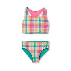 Girls Chlorine Resistant Reversible Sporty Bikini Swimsuit Set