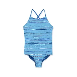 Girls Chlorine Resistant Reversible One Piece Swimsuit
