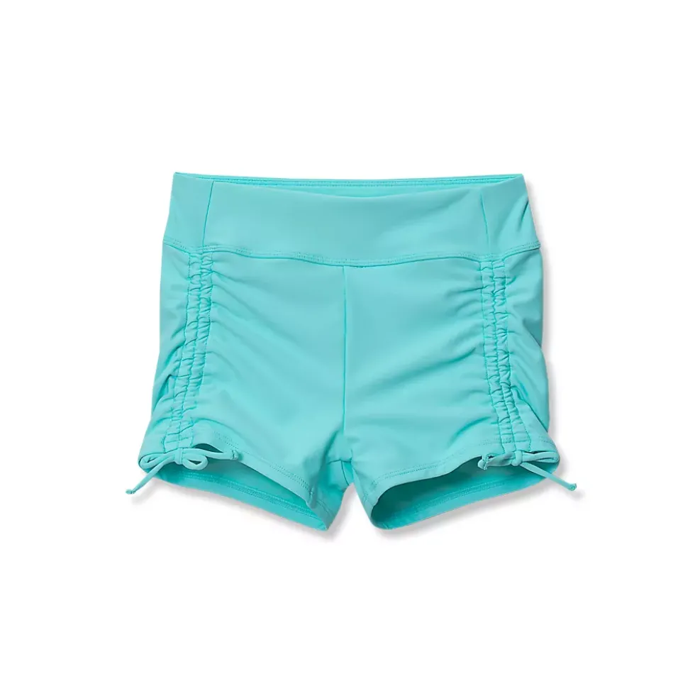 Girls Chlorine Resistant Ruched Swim Boyshort