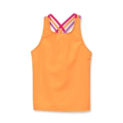 Girls Chlorine Resistant Strappy X-Back Tankini Top