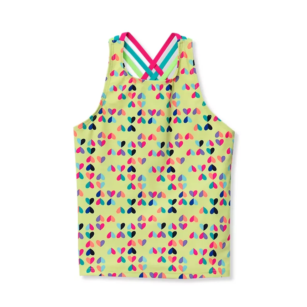 Girls Chlorine Resistant Strappy X-Back Tankini Top