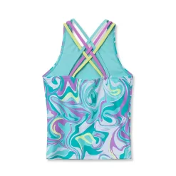 Girls Chlorine Resistant Strappy X-Back Tankini Top