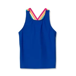 Girls Chlorine Resistant Strappy X-Back Tankini Top