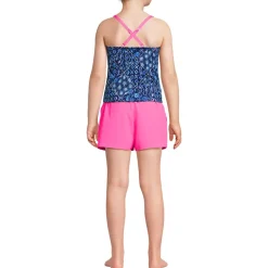 Girls Chlorine Resistant Tankini Top Woven Short Set