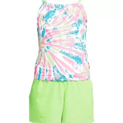 Girls Chlorine Resistant Tankini Top Woven Short Set